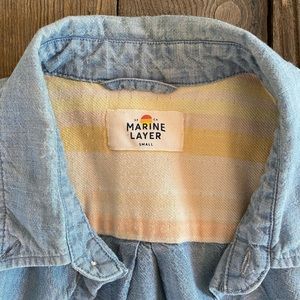 Marine Layer small blue LS button down shirt